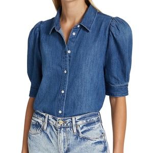 FRAME  puff-sleeve denim shirt